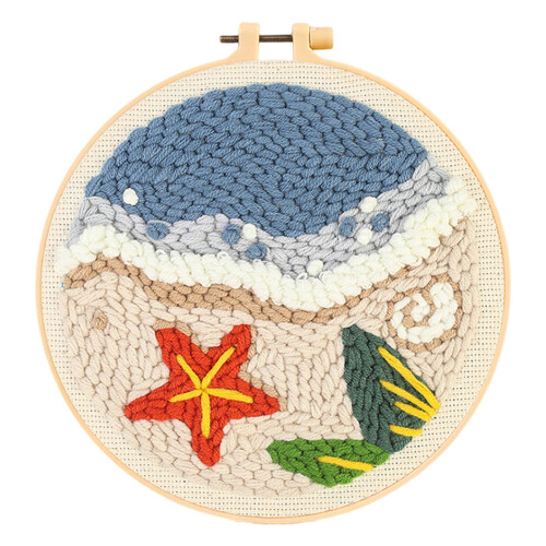 Punch Needle Embroidery Set With Linen Easy-Summer beach