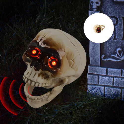 Halloween Decors Animatronics Skull Stakes with Sound Activated 1