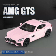 (AMG GTS boxed) 1:36 Pink Benz Diecast Alloy Model Car Children Lighting and Music Simulation Car Collection Model Presents A Girl Toy Gift