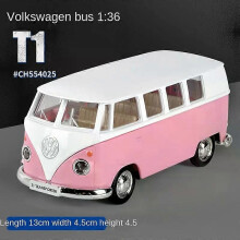 (bus T1 boxed) 1:36 Pink Benz Diecast Alloy Model Car Children Lighting and Music Simulation Car Collection Model Presents A Girl Toy Gift