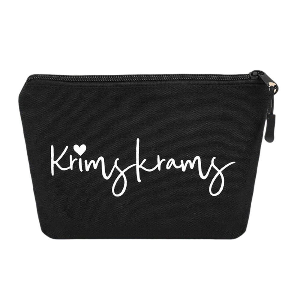 Black Large Canvas Cosmetic Bag Portable Makeup Organiser