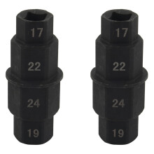 Motorcycles Hex Axle Tool 2Pack 17mm 19mm 22mm 24mm Front Wheel Hub Spindle Socket Adapter 3/8Inch Drive
