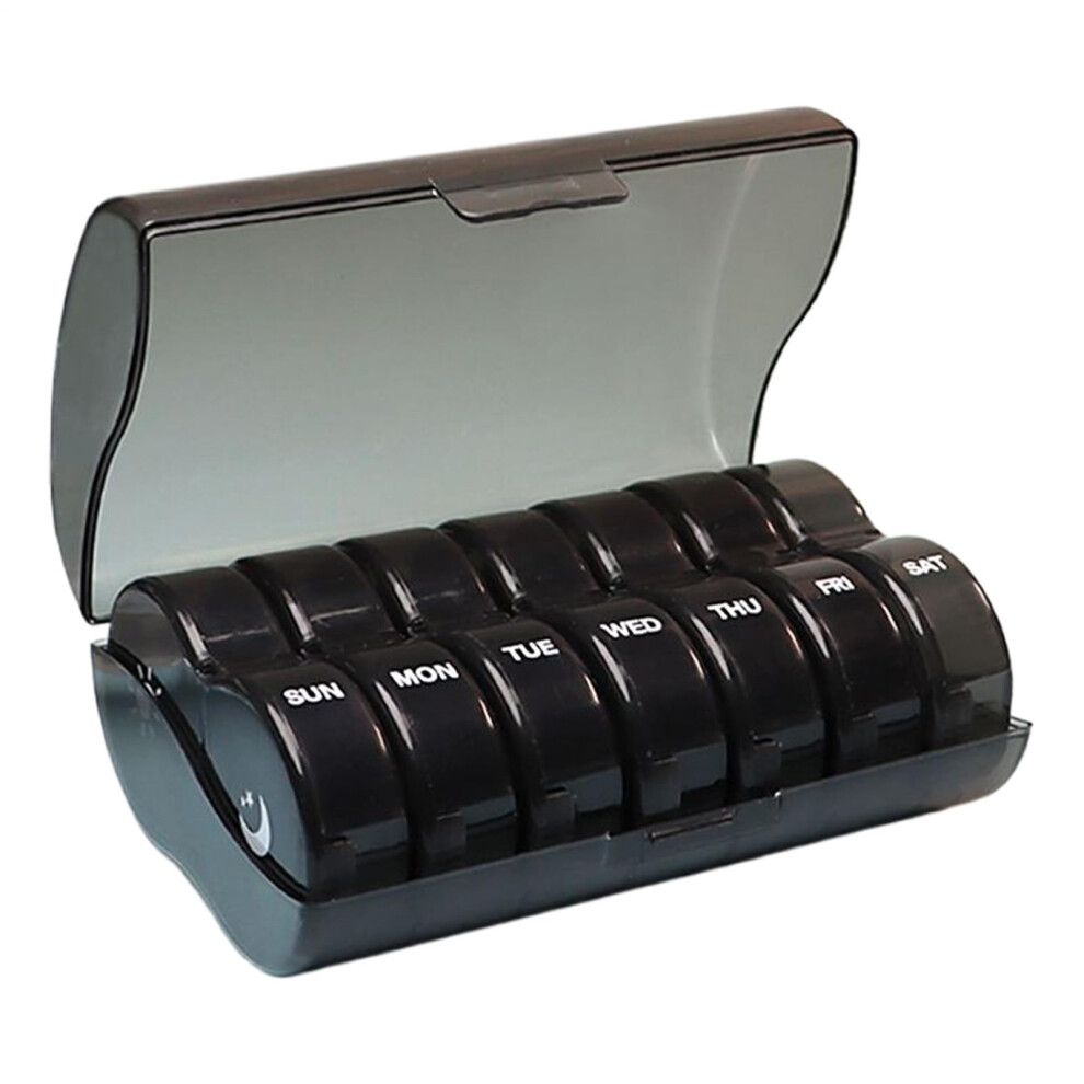 Pill case  Portable, transparent, colorful tablet organizer for medications and vitamins.