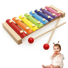 Colorful Wooden Xylophone with Mallet, Musical Toy for Kids