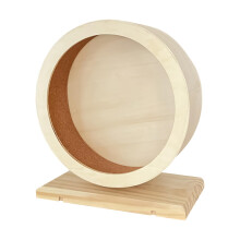 Wooden Hamster Wheel Quiet Wood Hamster Wheel Toy, Small Animal Activity Accessory for Rodents Like Mice and Chinchillas, Large