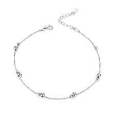 Minimalist round bead ankle bracelet sterling silver leg jewelry for women female foot chain 1pc