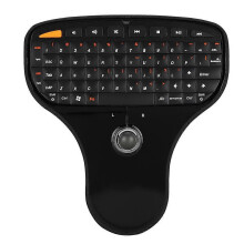 (As show, One size) N5901 QWERTY Keyboard Trackball 2.4G Wireless Mini USB MultiMedia Keyboard for TV Computer