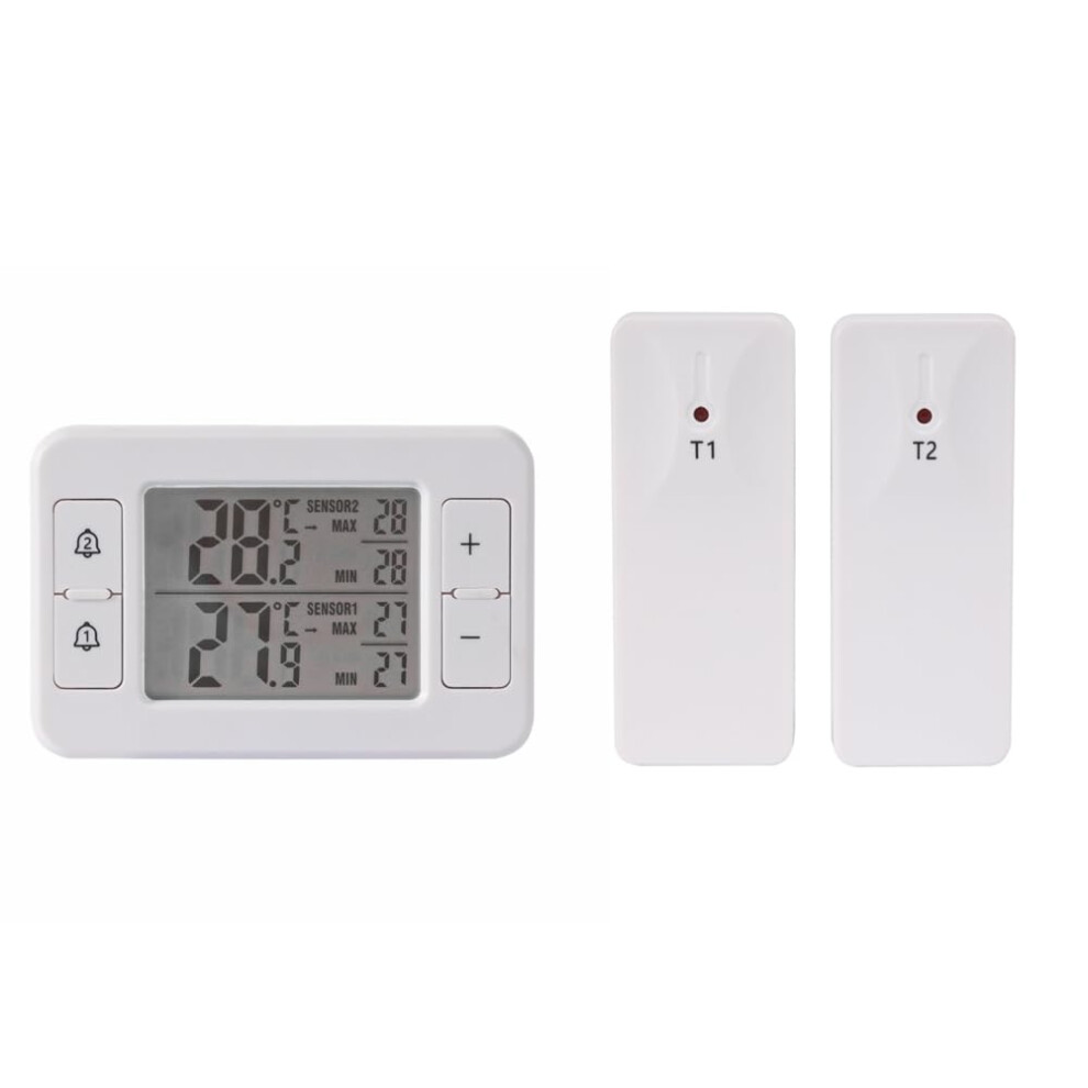 Wireless Freezer Thermometer with Audible Alarm, Large LCD Indoor Outdoor Fridge Temperature Monitor Ref: 7722