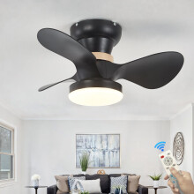 Ceiling Fans with Lights Remote Control 36 Inch LED Small Ceiling Fan Reversible Summer Winter 6 Speed Black for Bedroom Dining Room
