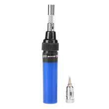 (As show, One size) Cordless Butane Gas Blow Torch Soldering Iron Gun Welding Pen Tool 1300 (Blue)