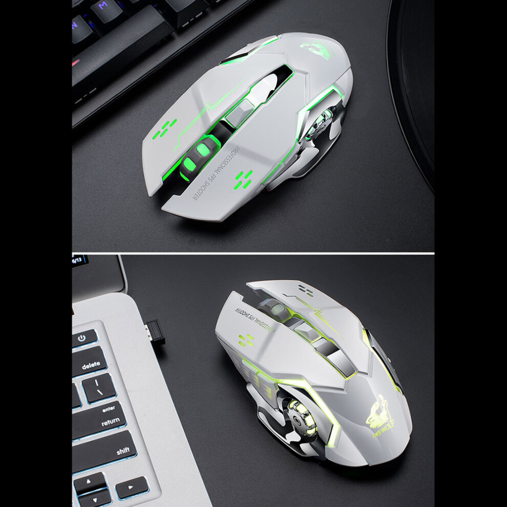X8 Silent Ergonomic Wireless Game Mouse 1800Dpi Led Backlit Usb 3051374445482