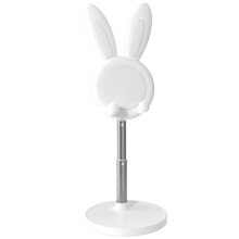 Telefoonhouder voor op het bureau, in hoogte en hoek verstelbaar. Konijnenvormige telefoonhouder met schattig design, ergonomische constructie en