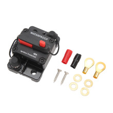 Disyuntor de protección contra sobrecarga para sistemas de 12 V, protección contra cortocircuitos con reinicio manual y carcasa impermeable,