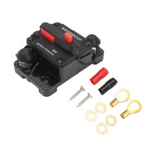 Disyuntor de protección contra sobrecarga para sistemas de 12 V, protección contra cortocircuitos con reinicio manual y carcasa impermeable,