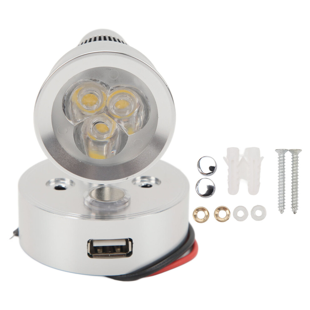 Flexible Rotatable Led Puck Vehicles Touch Dimmable Interior Ing Usb Charging Soft Illumination Compatible Campers Trailers Trucks Light/White 9190834213644