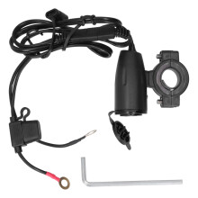Vanntett USB-lader for motorsykkel med LED-indikator, automatisk sikkerhetsavstengningssystem for lading av to enheter, praktisk monteringsdesign med