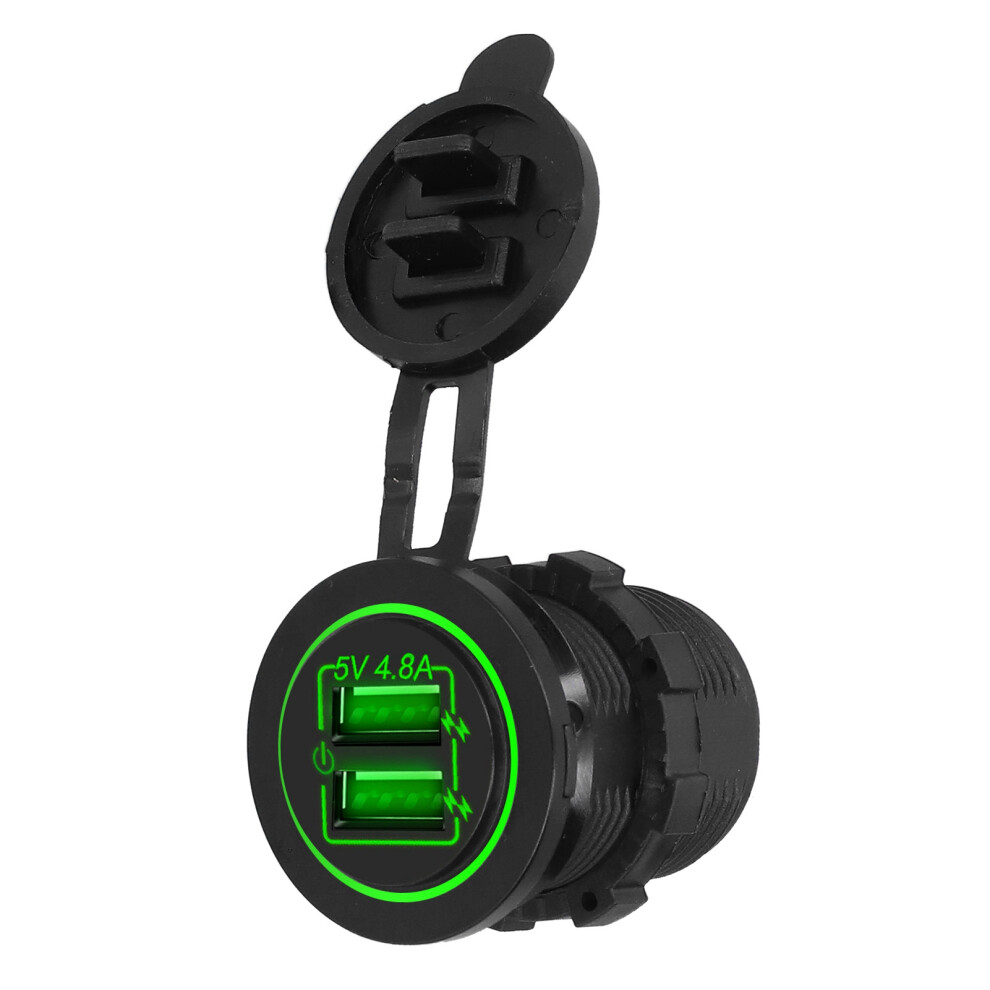 Power Outlet With Dual Usb Ports Fast Charging Hub Led Indicator Dustproof Waterproof Cover Touch Switch Universal Compatibility For Cars Boats 9437117605940