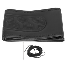 Coprivolante resistente all'usura in microfibra, pelle, comodo, traspirante, antiscivolo, vestibilità universale, cucito a mano, elastico, per auto.