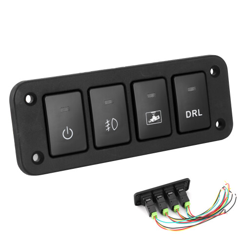 Panneau d'interrupteurs à bascule pour commande électrique automobile, panneau robuste et durable avec indicateur LED, panneau étanche pour 2