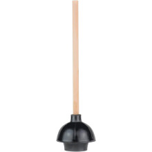 Desatascador de inodoro con agarre cómodo, doble empuje para un desatasco rápido, resistente y duradero para uso comercial (negro).