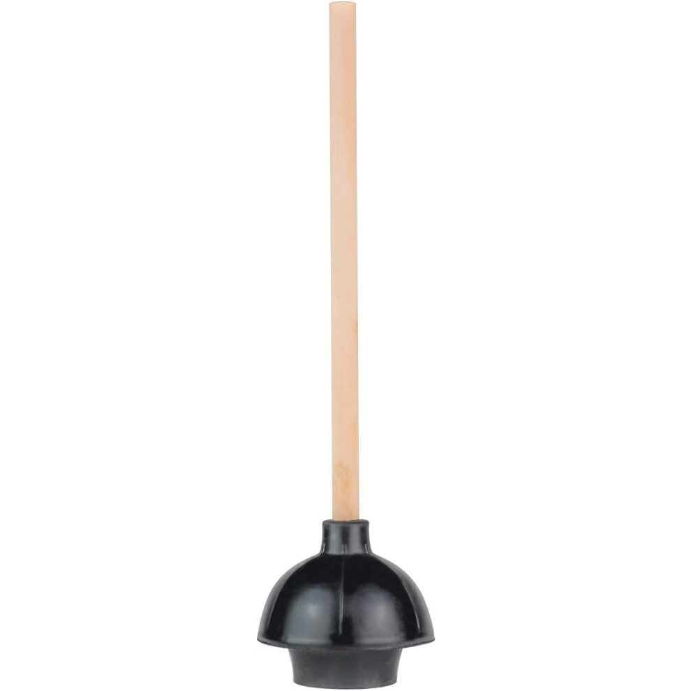 Toilet Plunger With Comfortable Grip, Double Thrust Force For Swift Unclogging, Heavy Duty & Durable For Commercial Use (Black) 9074015801427