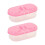 Portable 2 Section Plastic Food Container For Kids Snacks-Pink 1