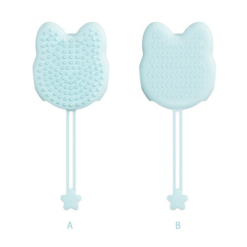 Double Side Cats Grooming Mitt Silicone Massage Brush For-Blue