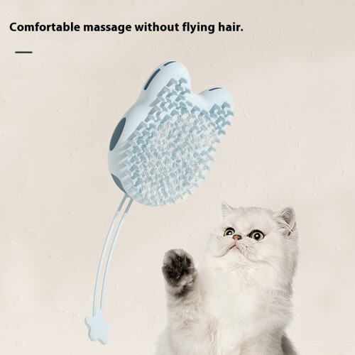Double Side Cats Grooming Mitt Silicone Massage Brush For-Blue 1