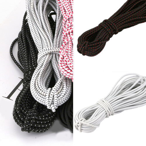 10m Circular Elastics Rope Sturdy for-Black dots on white 2