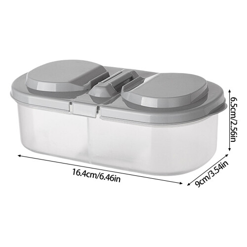 Portable 2 Section Plastic Food Container For Kids Snacks-Pink 2