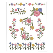 Creative Sewing Paper Stencil Florals Designs for Garment