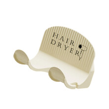 Wall Mounted Hair Dryer Holder Waterproof Bathroom-Creamy