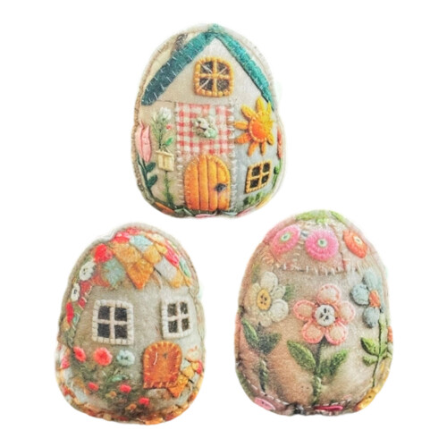 Long Time Felt Easters Eggs Windown Charm DIY Project for-3 1