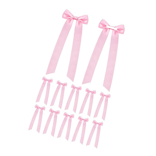 12Pcs Adhesive Bowknot Ornament Candlestick Bowknot-Pink