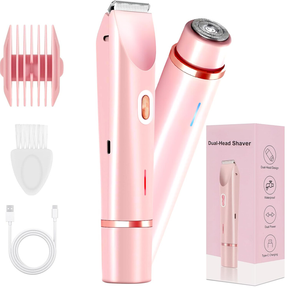 Intimate Shaver for Women, 2in1 Dual Head Electric Shaver, IPX7 Wet  Dry Bikini Trimmer