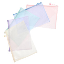 5 Pieces Zipper Bags Mesh Document Pouches for Office and Travel Storage for Stationery and Important Documents Transparent and
