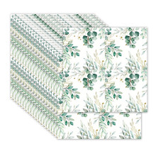 Natural Theme Absorbent Party Paper Napkins-Green leaf print