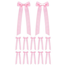 12 Stück Kerzenhalter Schleife Dekoration Klebeband-Rosa