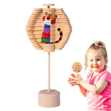 Lollipop Rotating Wooden Pacifier – Portable Interactive Spinning Pacifier, Fun Gadget Creative Artistic Decoration for Home, Adults, Girls, Tiger