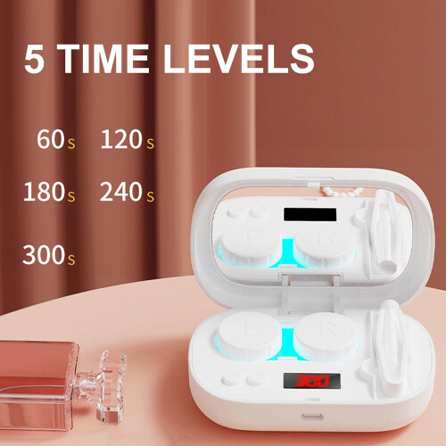 Ultrasonic lens cleaner, 5 cleaning modes, rechargeable, includes soak case, compact 1
