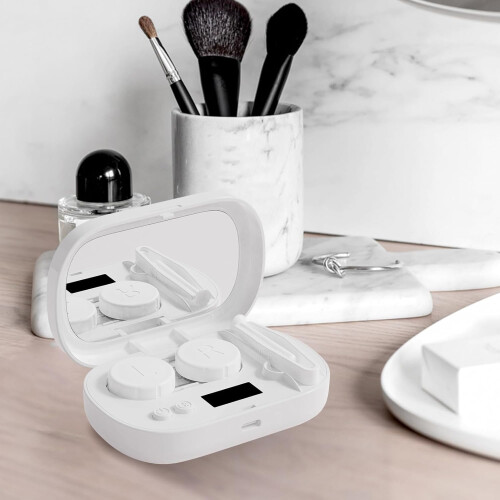 Ultrasonic lens cleaner, 5 cleaning modes, rechargeable, includes soak case, compact 2