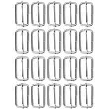Exquisite 20Pcs Metal Buckle Adjusters for Belts & Straps 3.5x38x20mm