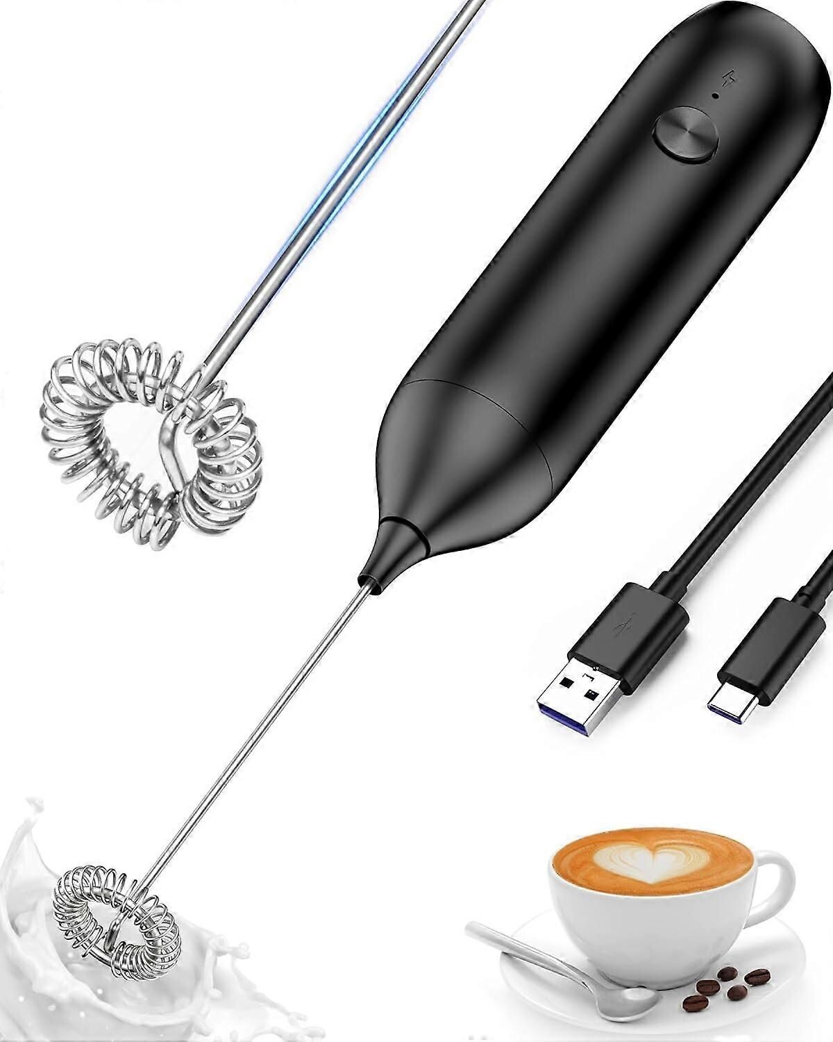 Montalatte Elettrico Portatile 14.000 Giri/min - Ricaricabile USB, Schiuma In 20 Secondi, Con Tubo Di Conservazione, Per Cappuccino E Matcha