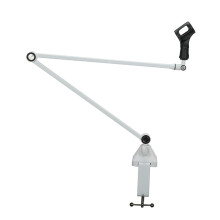 Broadcast Microphone Boom Arm Desk Mount Foldable 360 Rotation Adjustable for Broadcasting Recording Podcasting Music White
