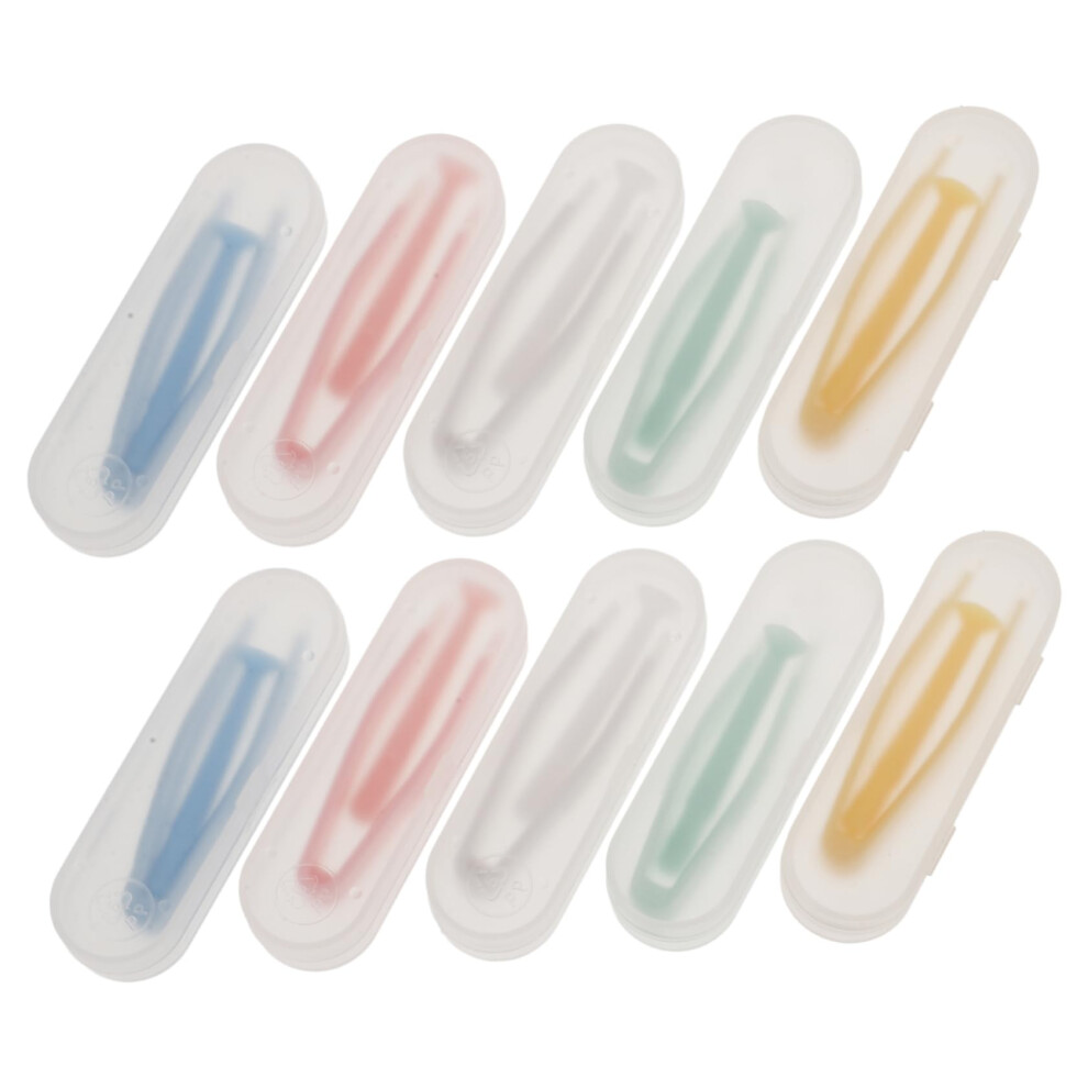 5 Sets Lens Remover Kit  Includes Clear Tweezers, Travel Tool, Eye Plunger for Hard Contacts, Contact Lens Tweezers, and Insertion Tool.