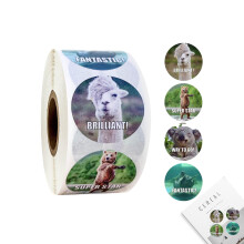 Animal Stickers for Kids – Round Animal Reward Stickers Roll of 14