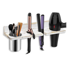 Innovative Bathroom Vanity Accessories Organizer, Heat Resistant Hair Appliance Stand For Multi-Slot Hair Styling Tools Storage, Wall Mounted Hair Dry