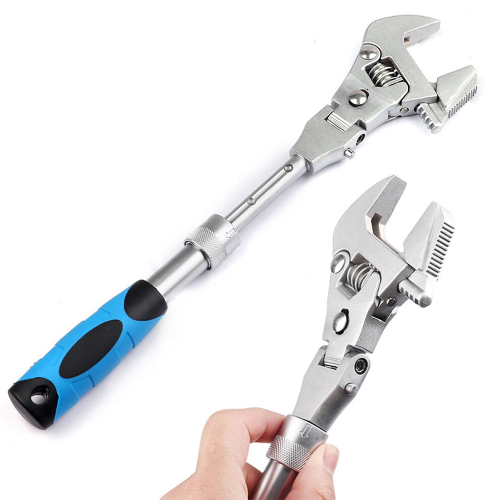 Ratcheting Adjustable Wrench 10Inch Foldable 180Degree Swivel Retractable Multipurpose For Home Workshop 9426802245516