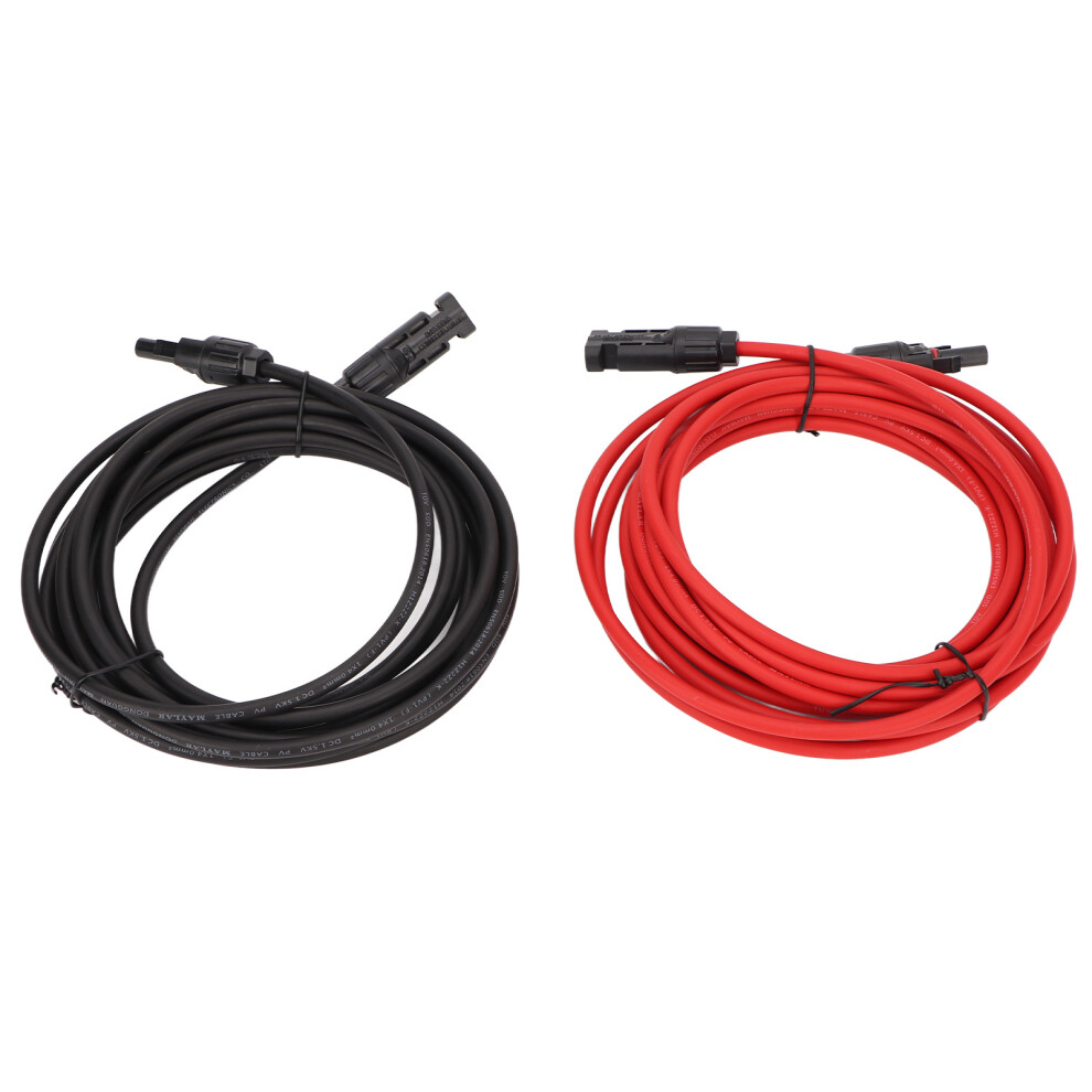 Photovoltaic System 12Awg Solar Extension Cable 3M Black & Red With Connectors 9371373015436