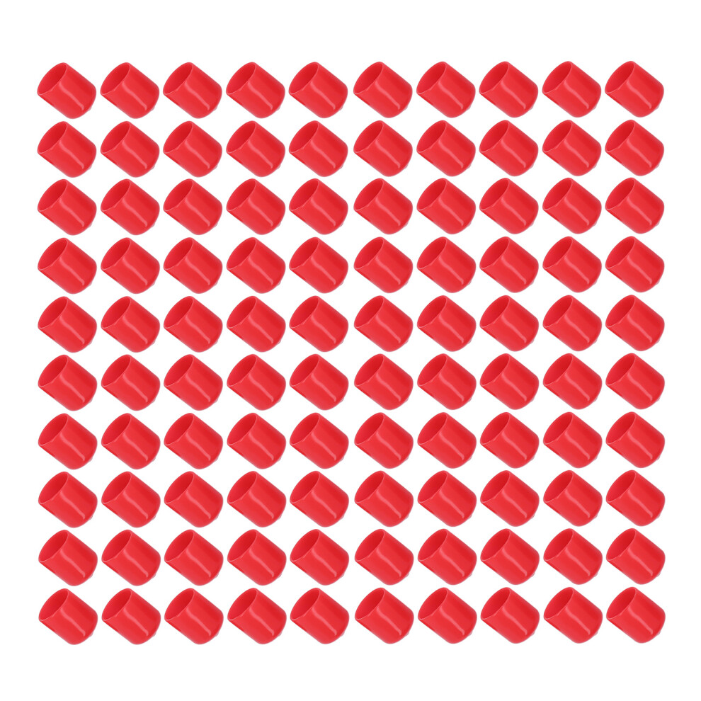 100Pcs Red 15Mm Pvc End Cap Cover Round Flame Retardant Screw Protectors 4651372771447